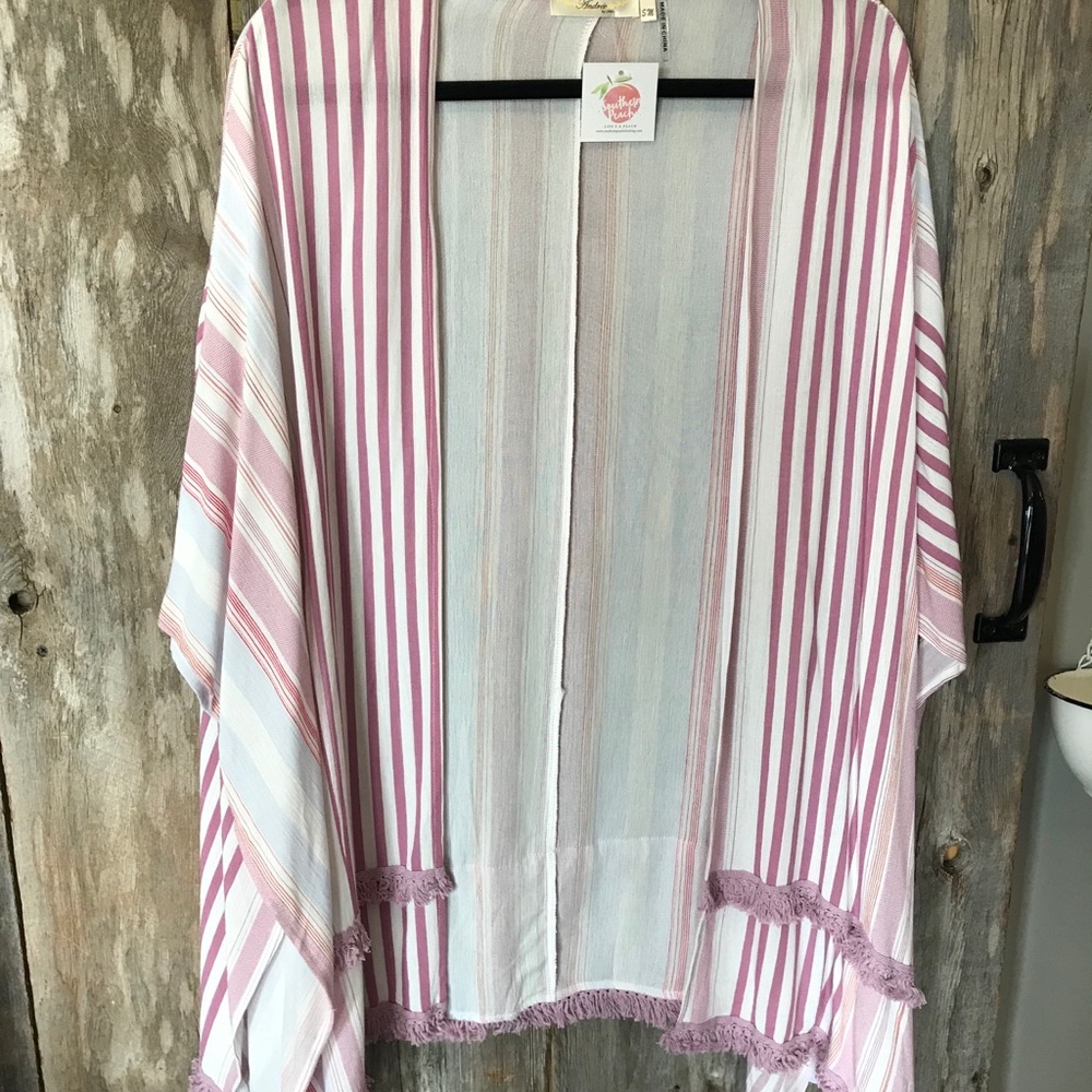 Lavender and white kimono